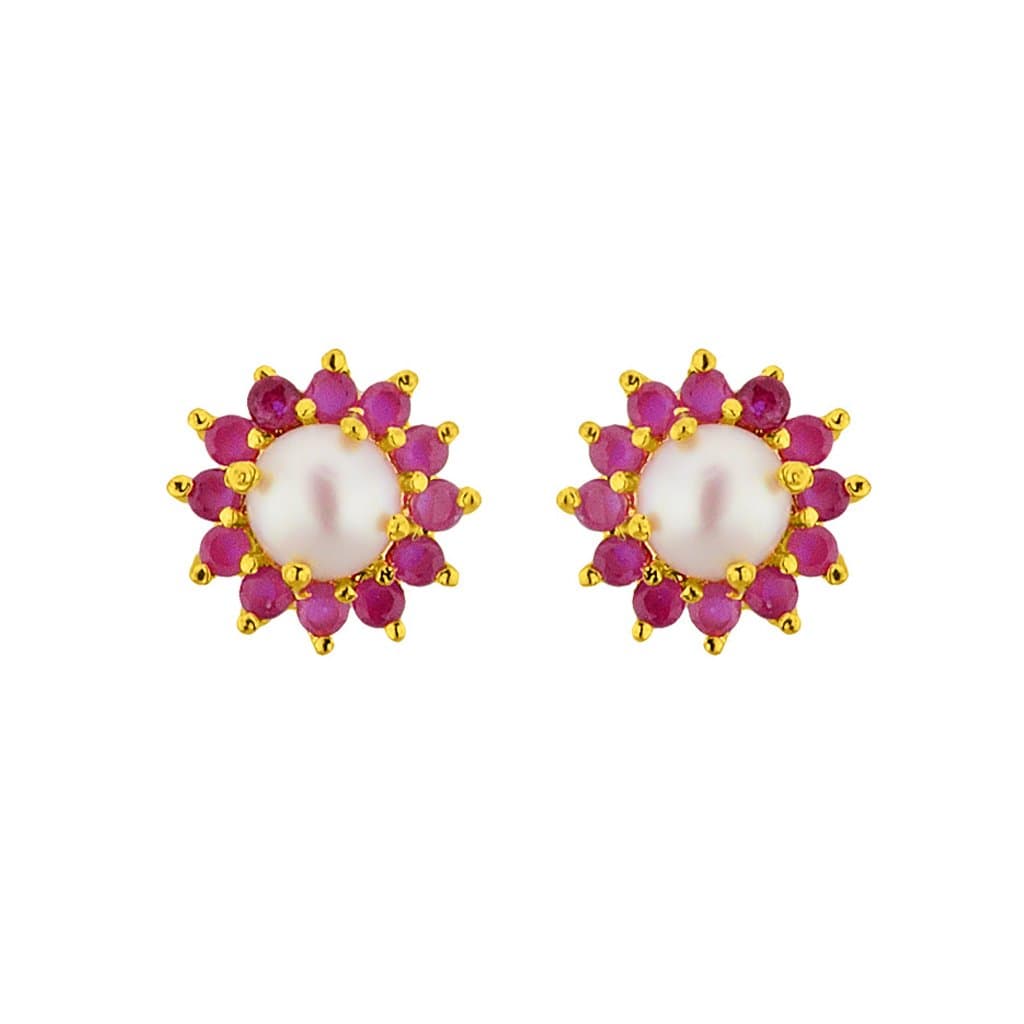 Sri Jagdamba Pearls Dealer Silver Alloy & Gold Plated Earrings for Women | AA Freshwater Pearl Saysha Earrings For Girls Women, Gift For Sister, Love Gifts