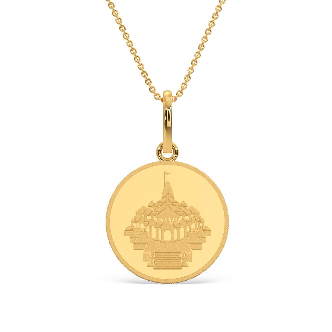 Kalyan Jewellers 24K (999) Purity Ayodhya Gold Coin Pendant 2 Gms