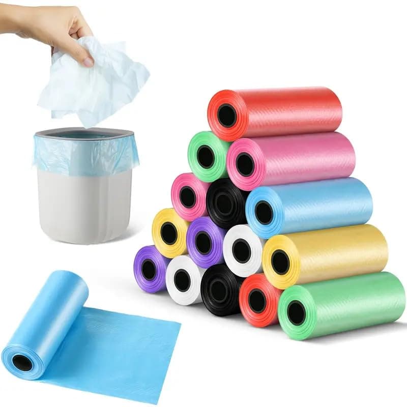 Style Keepers Small Garbage Bags for Car & Mini Dustbin, 120 Pcs Multicolor Disposable Trash Bags, 22x30 cm Leakproof & Durable Waste Bags for Home Office Bathroom Bin – 8 Rolls