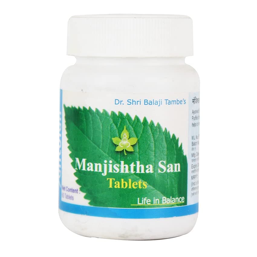 Santulan Ayurveda, Manjistha san Tablet-60Tabs Each, (Pack Of 1), Contains Herbs Like Manjishta and get Golden Oldie Herbs®, Sukanthi Pills-1gm