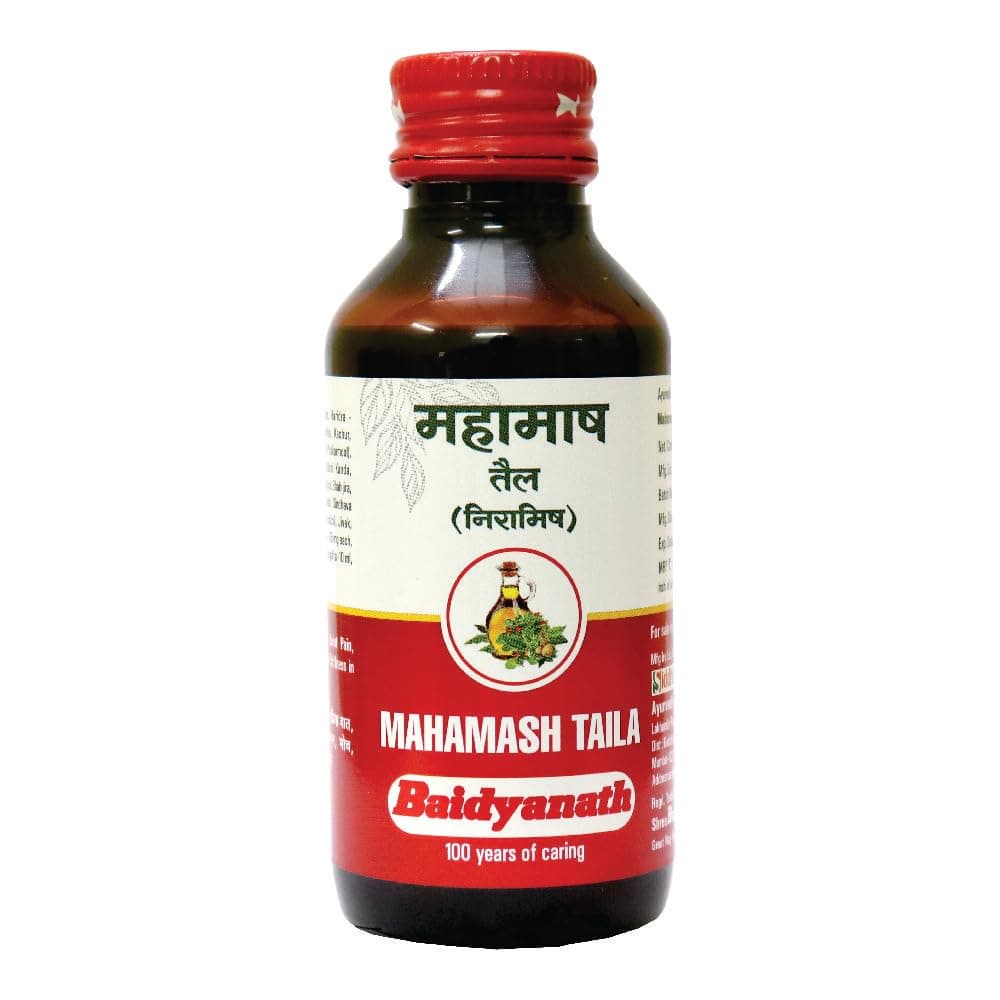 Baidyanath Asli Ayurved Mahamash Niramish Oil 100 ml - Ayurvedic Medicated Oil, Helps In Knee And Joints Pains, Stiffness And Muscles
