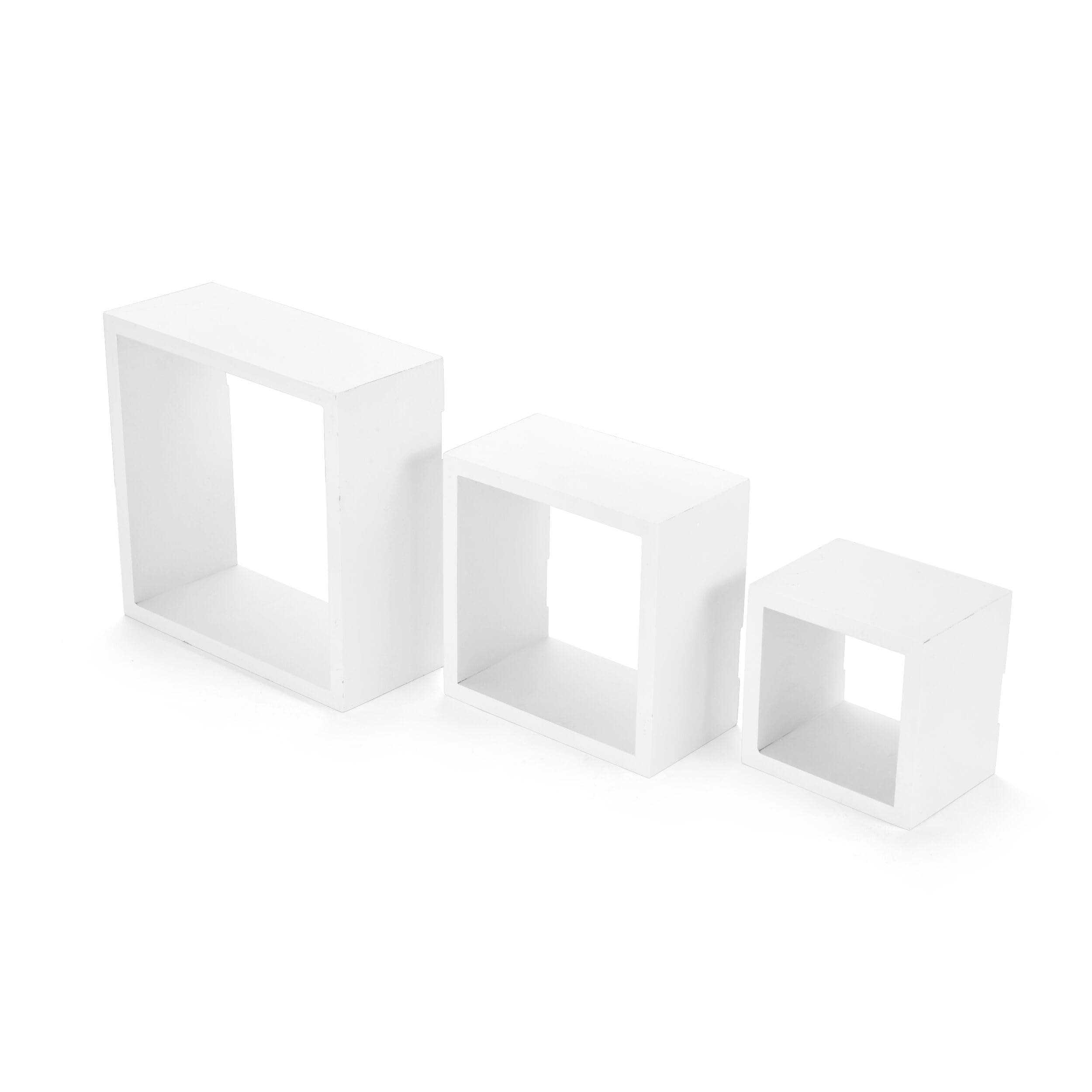 Melannco 5140525 Square Shelves (Set of 3), White