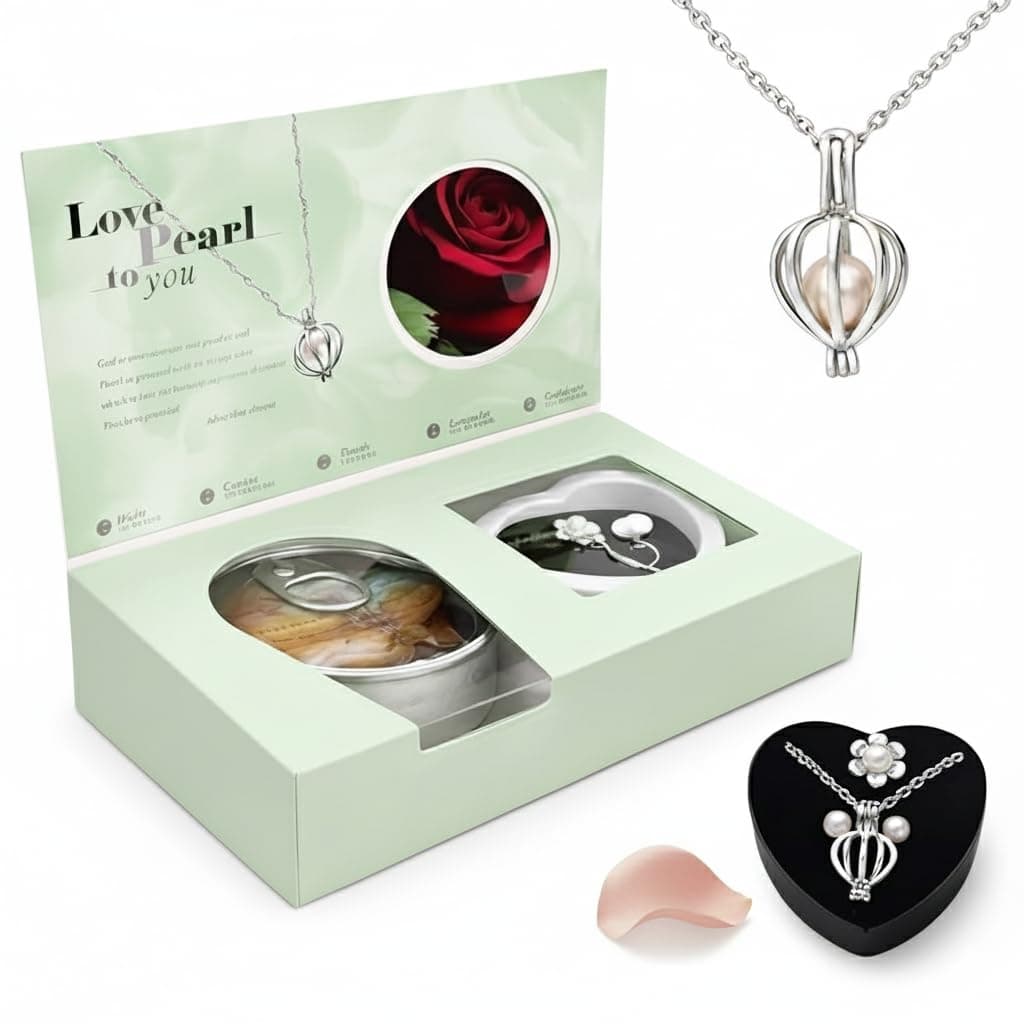 YBN Wish Pearl Necklace Set | Best Gift for Valentine | Love Pearl | DIY Necklace Kit | Gifts For Girls/Women Valentine Gifts for Girlfriend Romantic for Her on Birthday