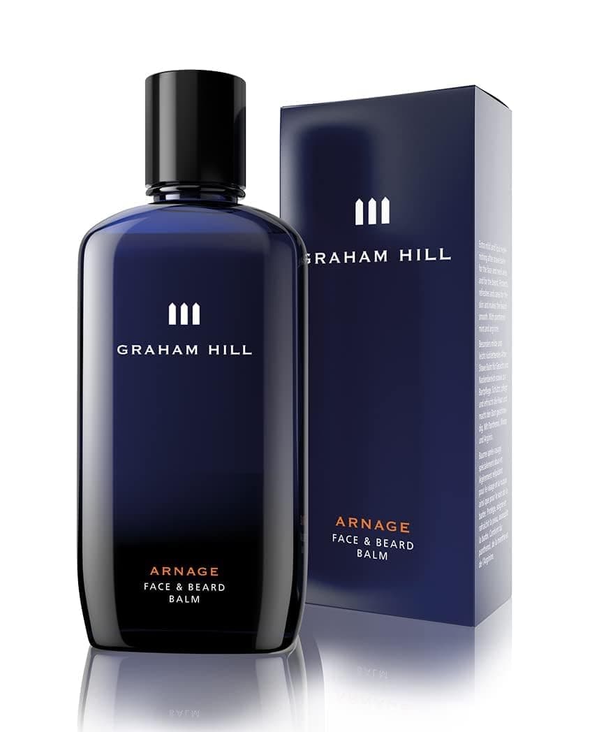 Graham Hill Arnage Soothing & Refreshing Face and Beard Balm for Men, 200ml - Men's Face Moisturizer, Vegan Beard Moisturiser for Men with Panthenol, Jojoba Oil & American Cuckoo Flower