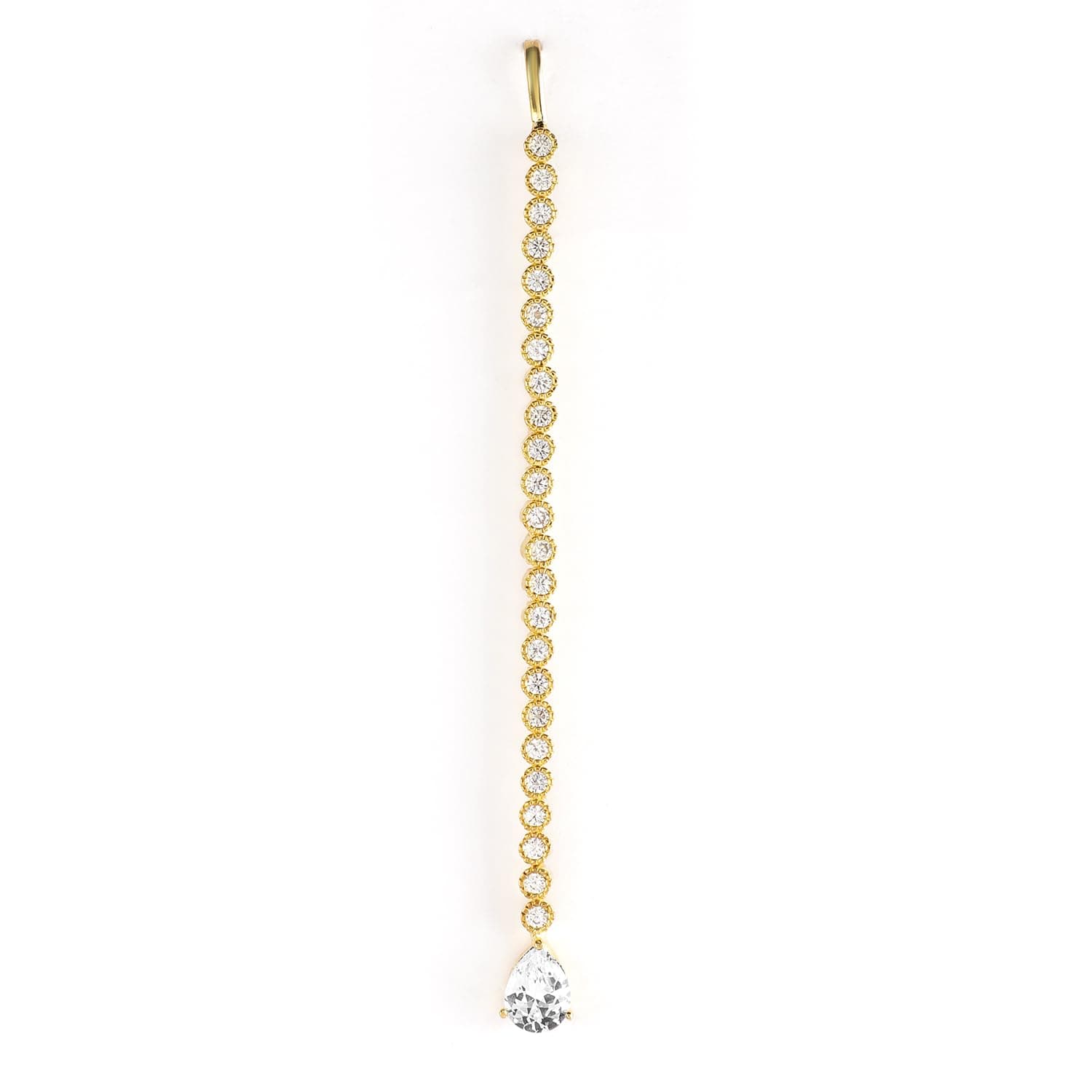 Rubans Stylish 22KT Gold Plated Cubic Zirconia Studded & AD Drop Handcrafted Maang Tikkas