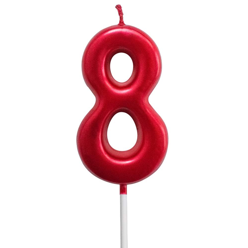 Red Birthday Candles 8 Candle 8th Eight Years Cake Bady Roman Numberal Cool Number Candle No 80 81 82 83 84 85 86 87 88 89