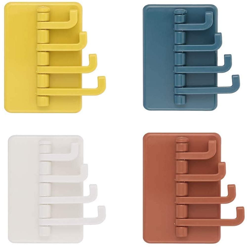 FAC 4Pcs Practical Colorful Decorative Adhesive Wall Hooks for Bathroom Kitchen