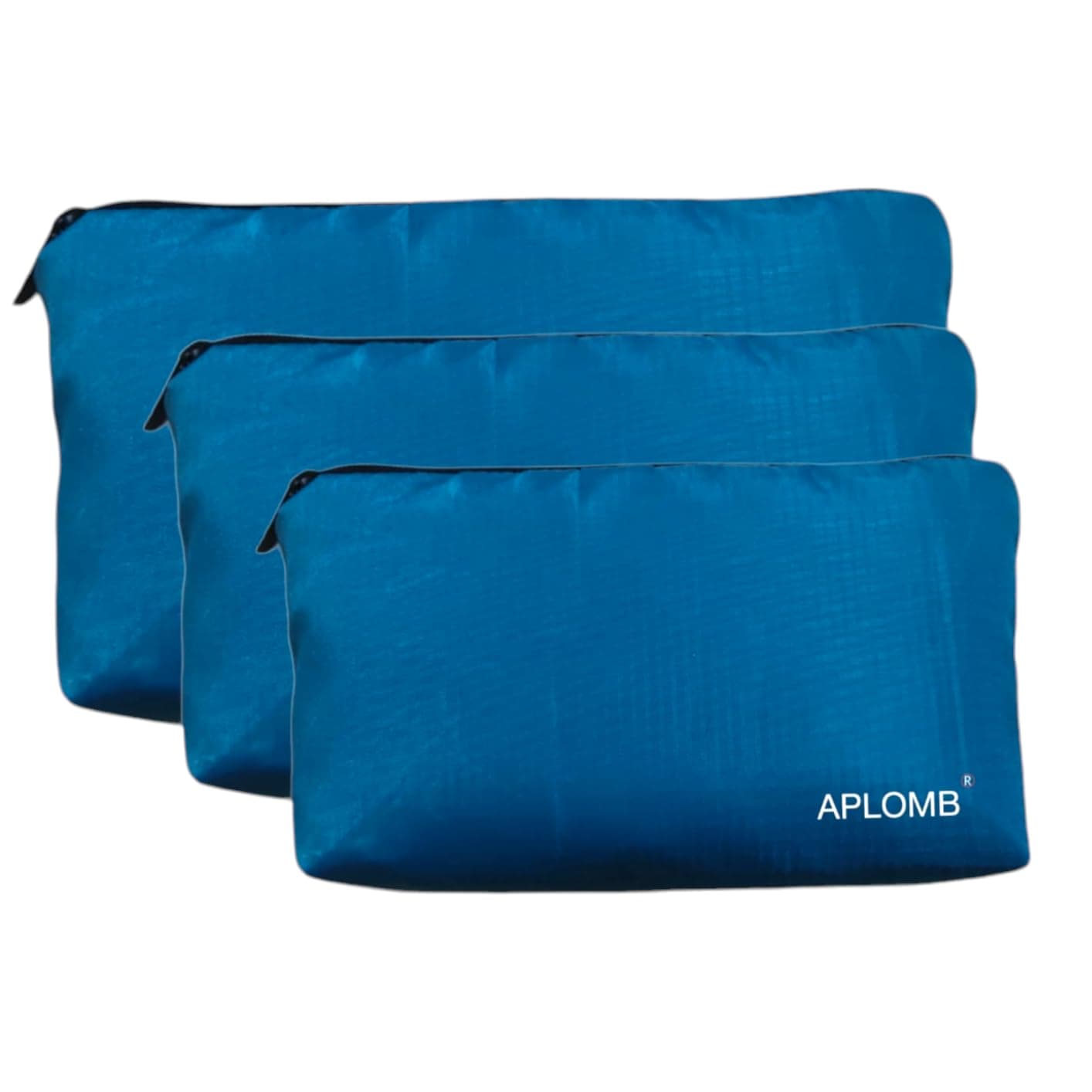 APLOMB Fabric Multi Purpose Utility Pouch, Set of 3, Teal Green