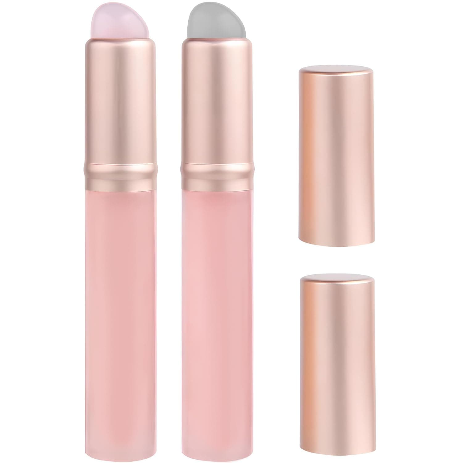 Flavizo 2 Pcs Silicone Lipstick Brush Applicator, Soft Flexible Lip Brushes for Lipstick Balm Gloss, Easy to Clean Lipstick Applicator and Concealer, Portable Lip Tool