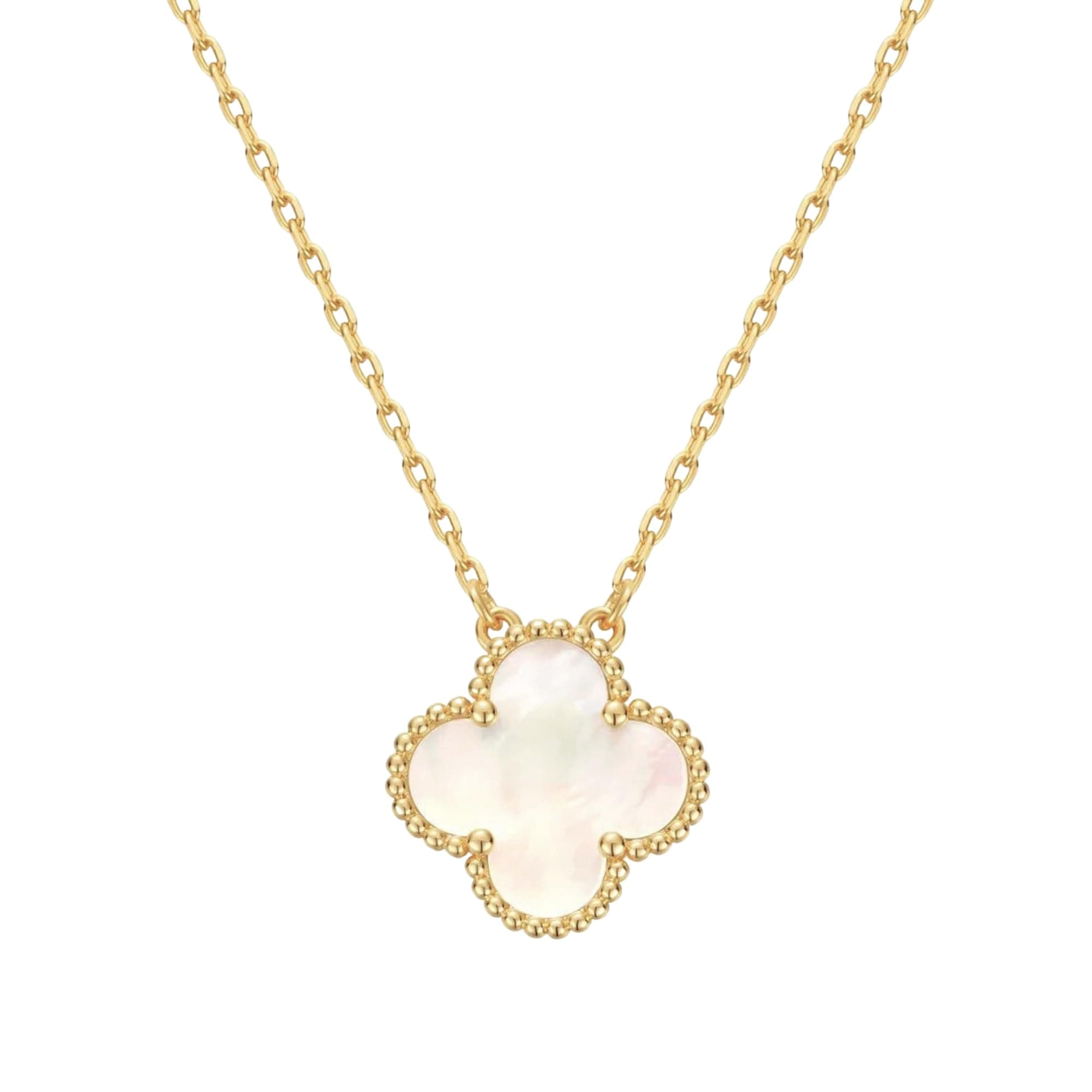 SALVE Dainty Clover Pendant Necklace for Women Fashion | Tarnish Free Jewellery, Locket for Girls Pendant | Aesthetic Accessories for Women Stylish Clover Necklace for Girls Chain (White)