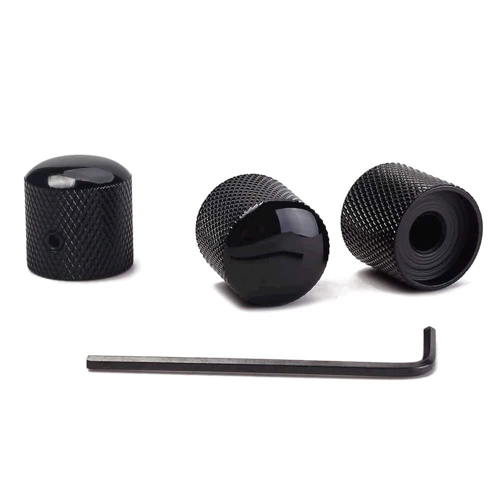Alnicov 3PCS Guitar Control Knobs，6.0MM Dia，Shaft Pots Knurled Potentiometer Dome Knobs for Guitar Parts