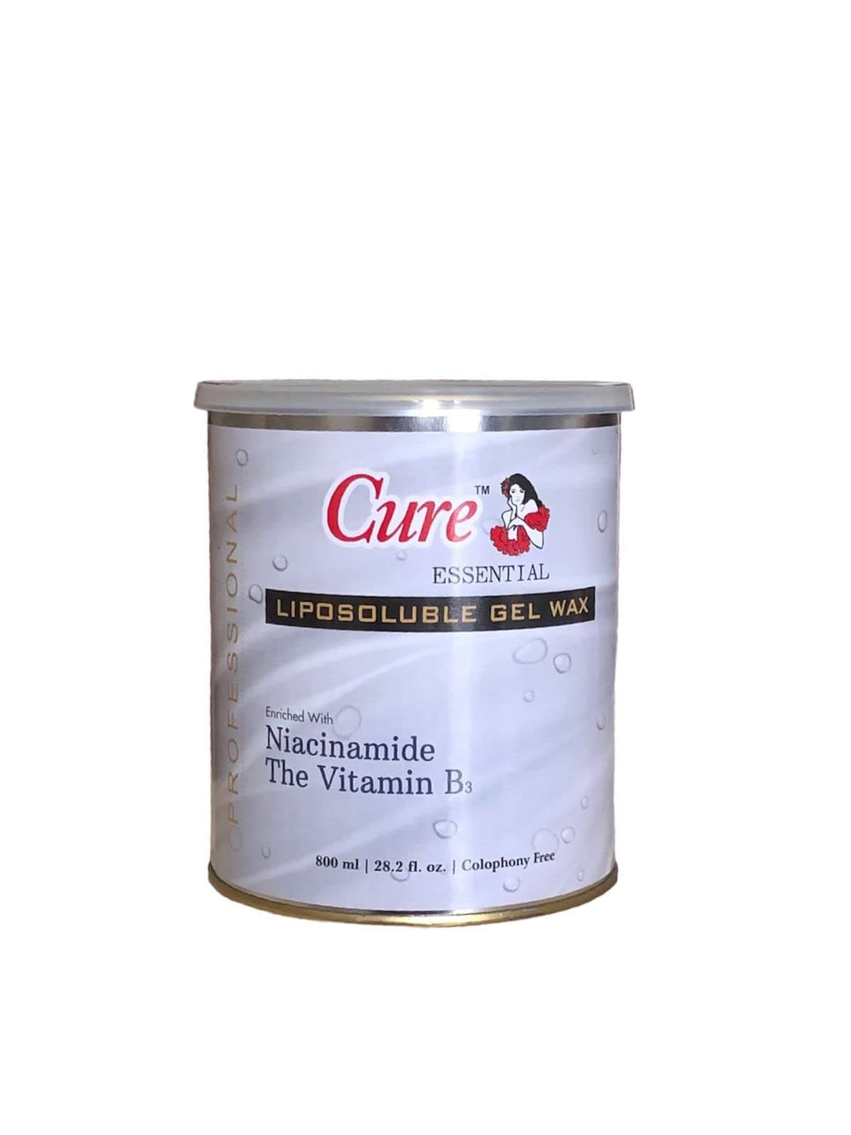 Cure Essential Professional Gel Wax Hair Removal Wax | Body Hair Removal | Liposoluble Full Body with Niacinamide & VtmainB3 | For All Skin Type-Legs, Underarms, Bikini Line, Face - 800Gm