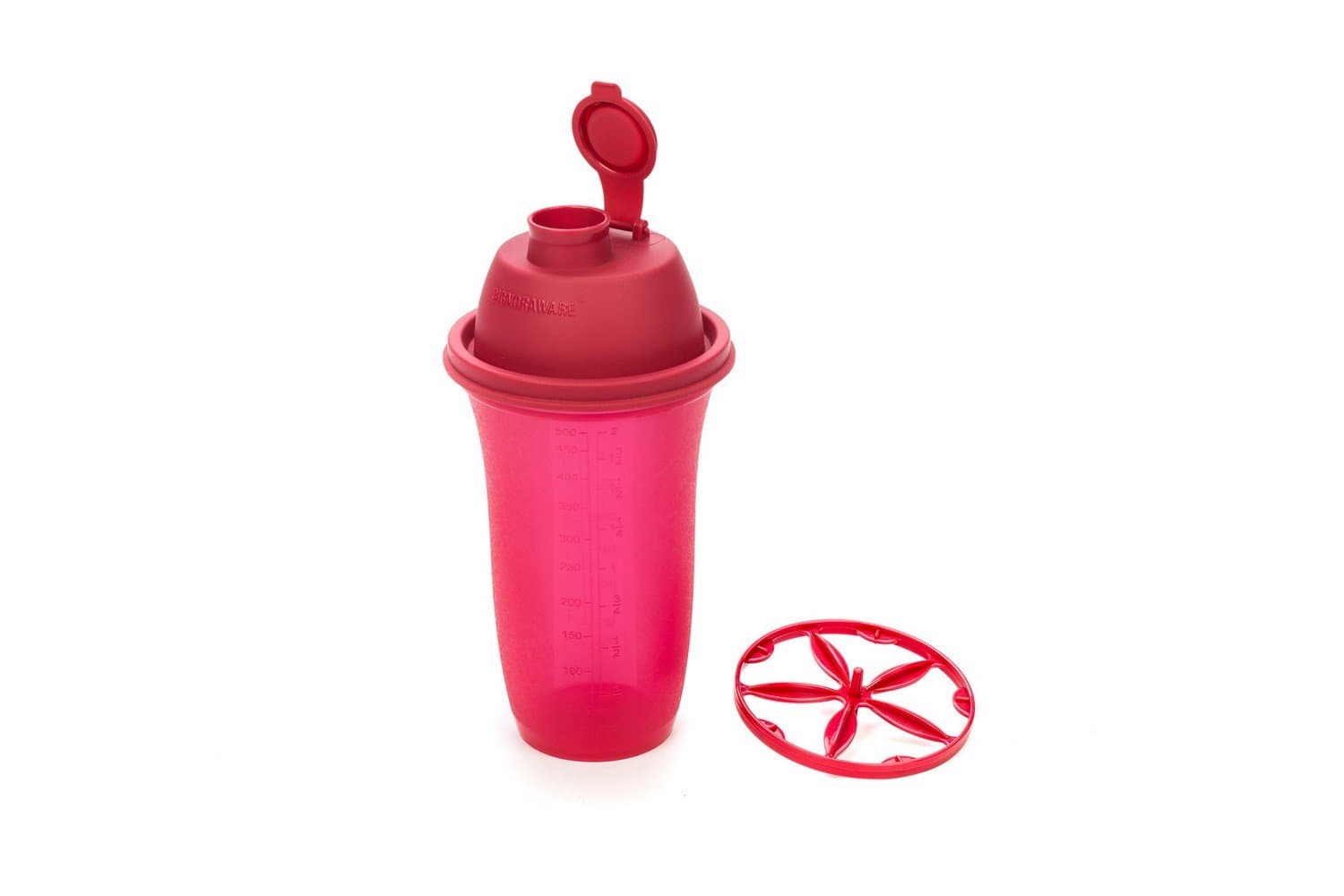SignoraWare Shake N Shaker BPA Free Plastic Bottle | Freezer Safe | Measurement Marking | Leak Proof | Cost-Effective | Coffee or Tea Shaker | Protein Shaker | Milkshakes (500ml | Red)