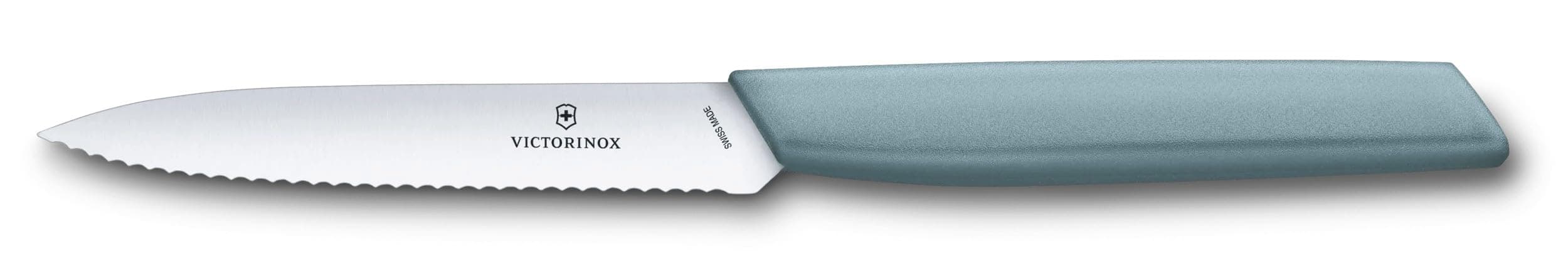 Victorinox Swiss Modern Stainless Steel Pairing Knife for Vegetable & Fruit Cutting, Wavy Edge, 10 cm Arona, Swiss Made (6.9006.10W21)
