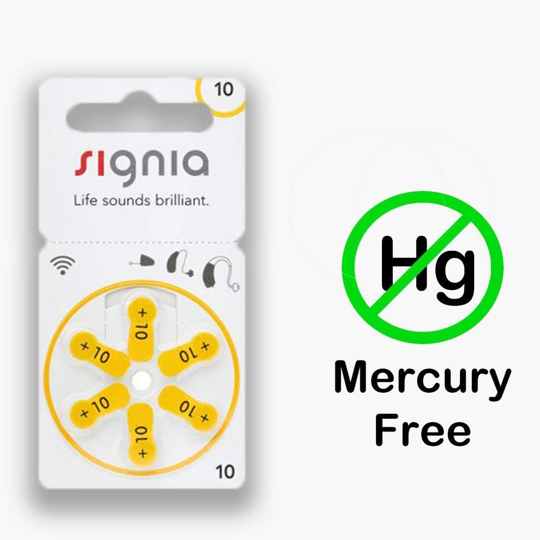 Signia Hearing Aid Batteries Size 10 (6 X 2 Pack) 12 Pcs