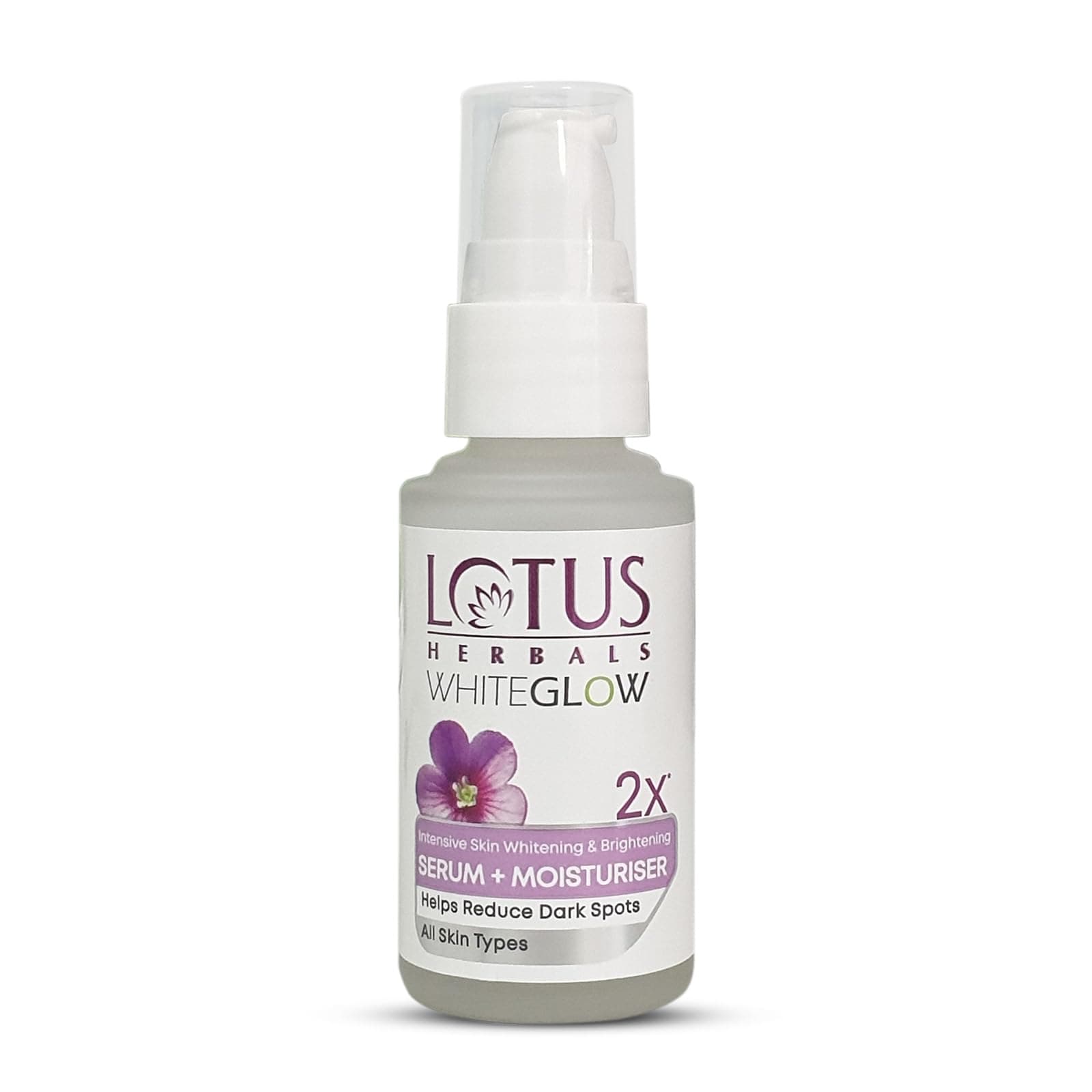 Lotus Herbals WhiteGlow Intensive Skin Whitening & Brightening Serum + Moisturiser | Reduce Dark Spots & Dullness | Face Serum For Women And Men | For All Skin Types | 30ml