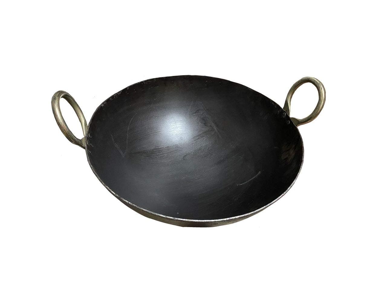 SAIFPRO Commercial Pure Iron Big Kadhai with Handle (16"-30")