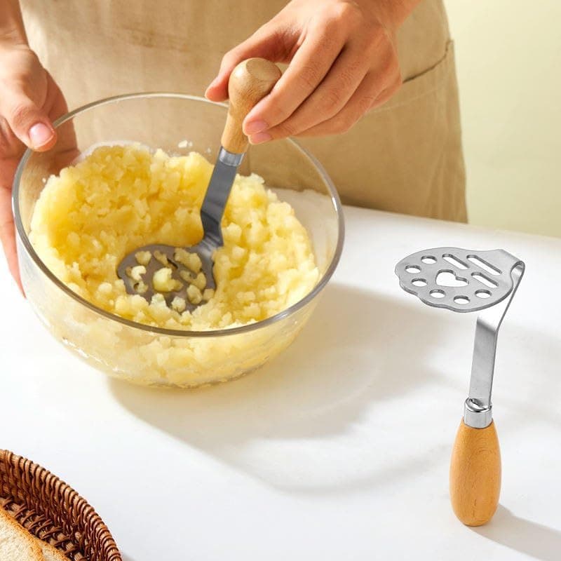 SRWOPKRAY Mini Potato Masher Stainless Steel – Small Hand Masher for Aloo, Banana & Vegetables – Heavy Duty Pav Bhaji Masher, Compact Kitchen Tool for Home Cooking(Pack of 1)