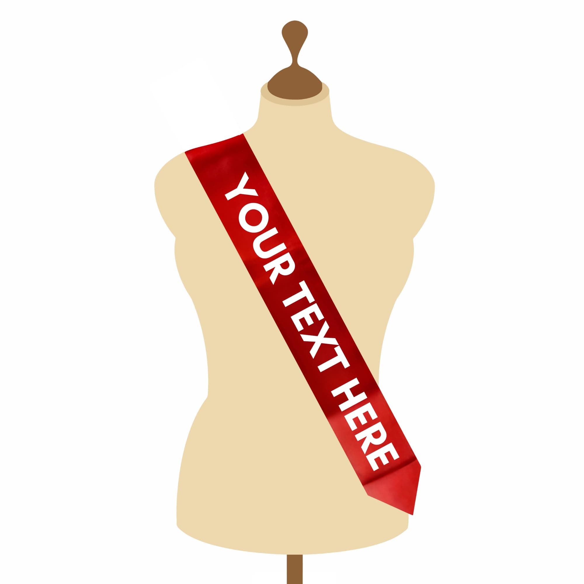 Personalized Satin Sash for Celebrations, 3.9 Inch Wide, Custom Text and Colors