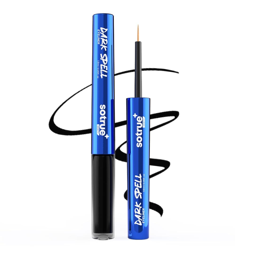 Sotrue Dark Spell Liquid Eye Liner, Black, Long Lasting Matte Waterproof Liner - Quick Drying Smudge Proof,Fine Tip For Precise Smooth Application, Transfer Proof Eye Makeup for 24 hrs, 1.5ml