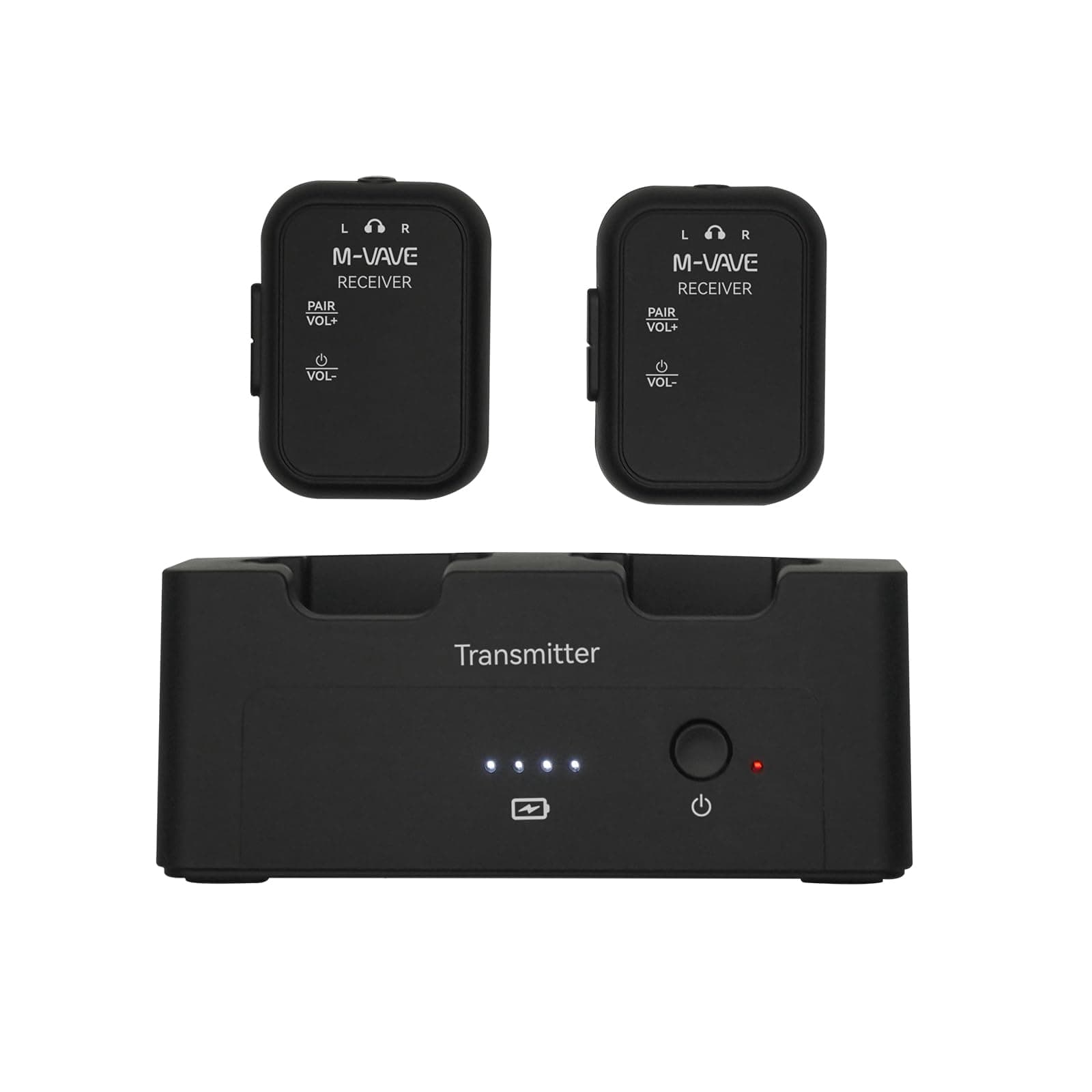 M-VAVE 2.4GHz Wireless in-Ear Monitor System Transmitter Receiver Auto-Pairing, 2.4G Stereo IEM System Low Latency in-Ear Guitar Studio Live Performance SWS-12 One to More