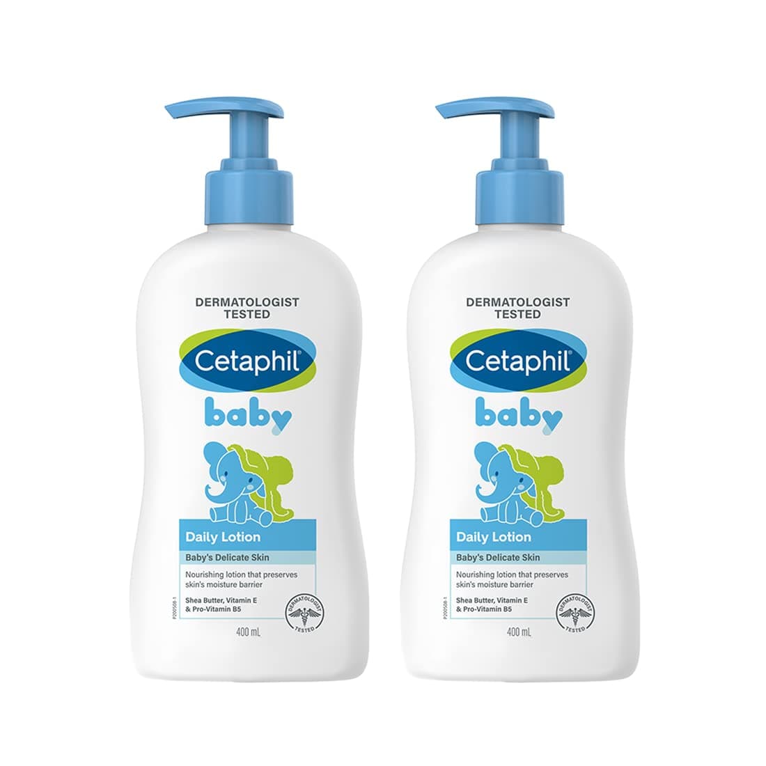Cetaphil Baby Daily Lotion (400ml pack of 2), Suitable for baby’s delicate skin, Shea Butter and Vit E, Dermatologist Tested and Pediatrician Recommended