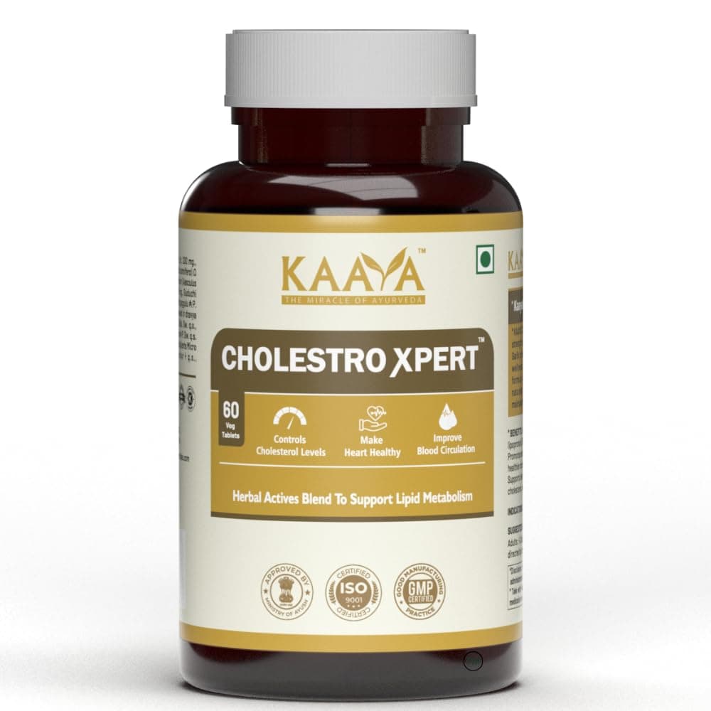 KAAYA AYURVEDA Cholestro Xpert Ayurvedic Capsules | Supports Healthy Cholesterol, Heart Health & Improve Blood Circulation | Ministry of Ayush Approved Herbal Supplement