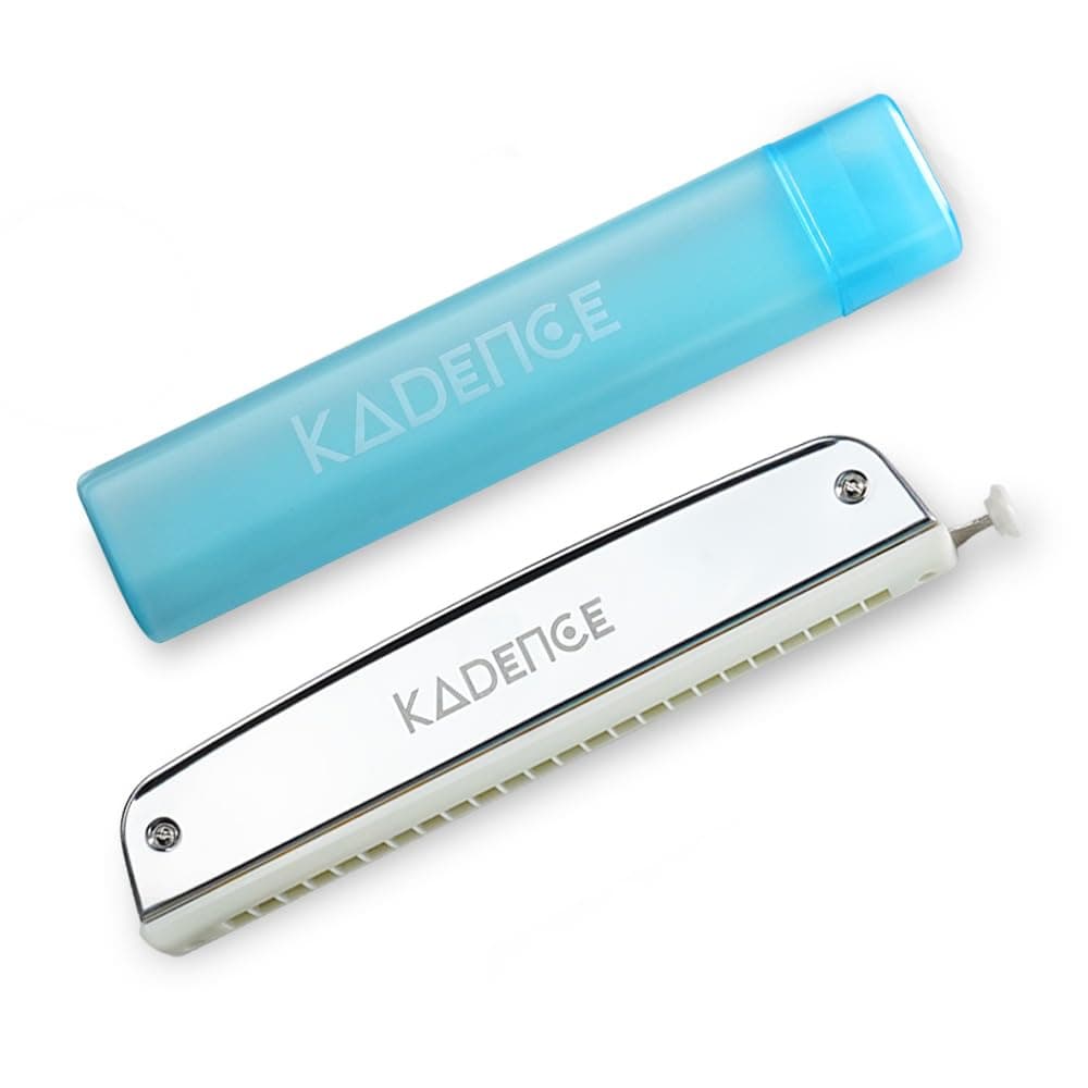Kadence SC24 Touring Series 24-Hole Chromatic Harmonica (Mouth Organ) | C Major | ABS Comb with Brass Reed Plates & Stainless Steel Coverplates | Includes Fiber Case | Chrome