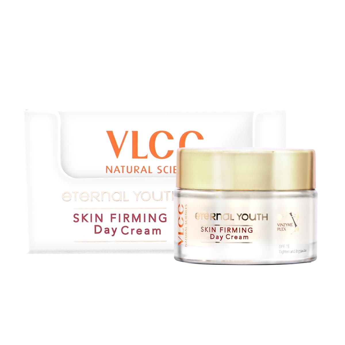 VLCC Eternal Youth Skin Firming Day Cream SPF 15-50g | Anti-Ageing Day Cream with SPF | Minimizes wrinkles, UV Protection | Elastic, Youthful Glow | With Vinzyme Complex, Niacinamide & Vitamin E.