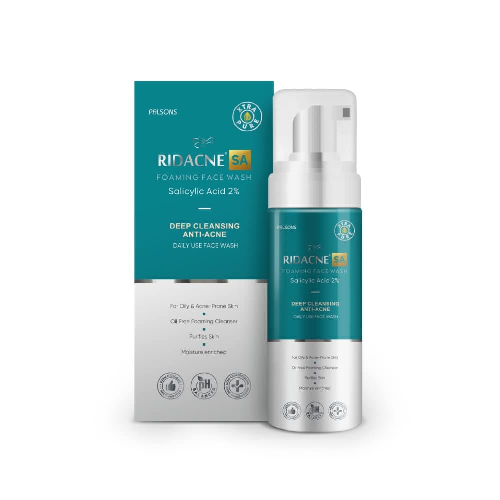 RIDACNE SA Foaming Face Wash | 2% Salicylic Acid Face Wash for Oily & Acne Prone Skin | Anti Acne Facewash | Deep Cleansing Facewash for Oily Skin | Oil-Free Daily Face Wash | 100 ml