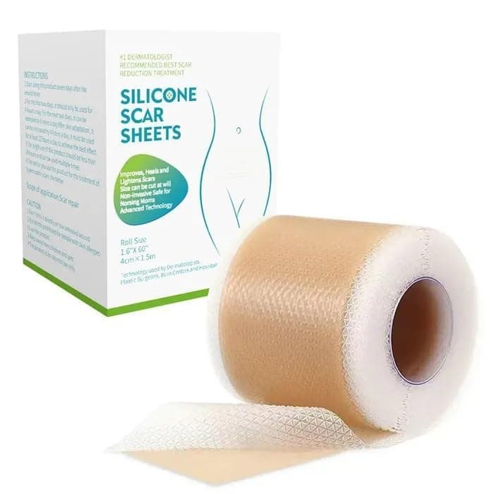 Silicone Scar Tape Scar Sheet (1.6" x 60"Roll) - Upgrade Professional Medical Scar Removal Treatment, Non irritating, Painless for C-Section, Surgical Scars, Burn, Keloid, Acne(4cm x 150cm Roll)