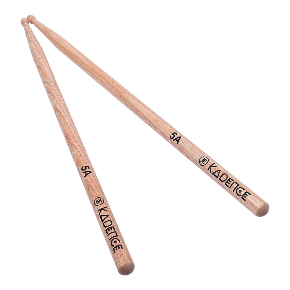 Kadence MW5A Jamming Series Drumsticks | 5A Size Maple Wood | Acorn Tip with Smooth Matte Finish | Pair Weighs 98 g | Natural