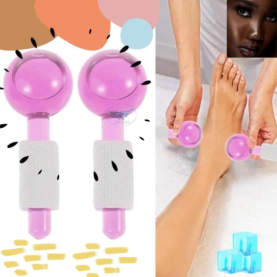 HRDR Facial Massage Ice Ball Face Roller Massager Ball Ice Globes for Face and Eyes Puffiness Relief Ice Hockey Energy Ball