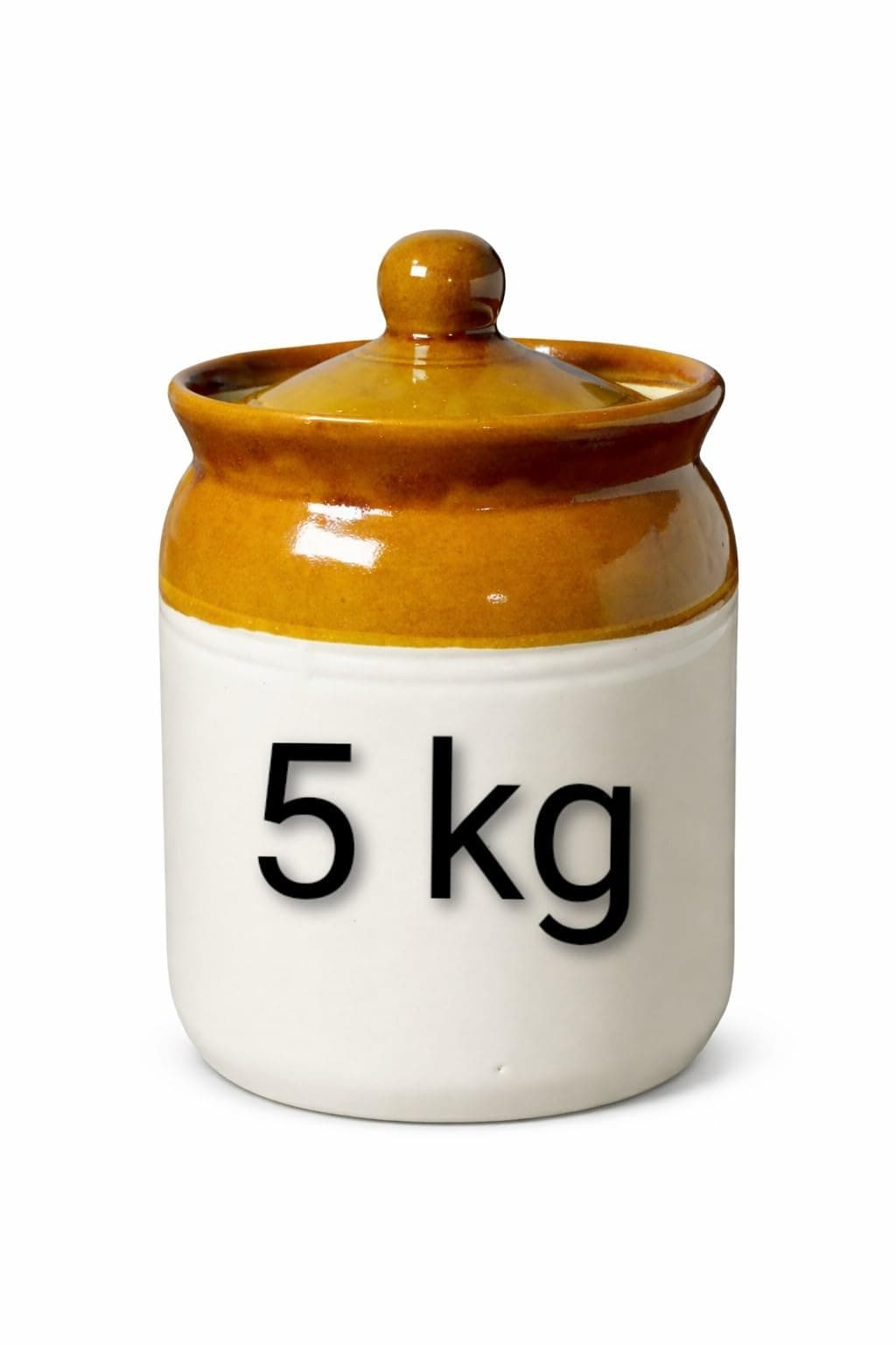 NEVEZ CRAFT 5 Kg Ceramic Storage Jar with Lid | Pickle jar Kitchen Container for Rice, Flour & Pulses | Large Capacity Food Storage Canister | Multipurpose Kitchen Organizer