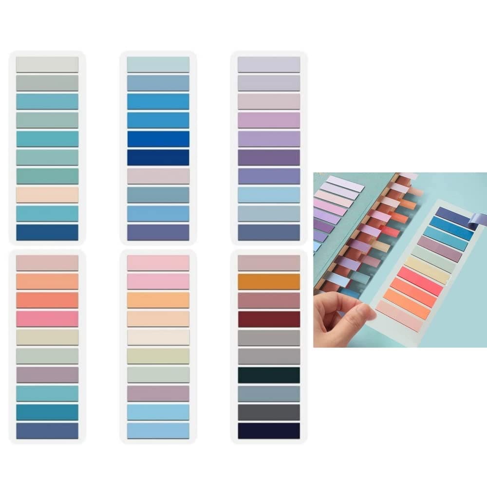 1200 Pcs Sticky Index Tabs, 60 Colours, Waterproof