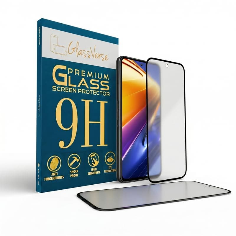 GlassVerse D+ Matte Tempered Glass With 18H Hardness For Poco F4 GT (Pack Of 2) with Free Installation Kit Full screen Coverage Free Replacement If Received Damaged - 6.67 inch