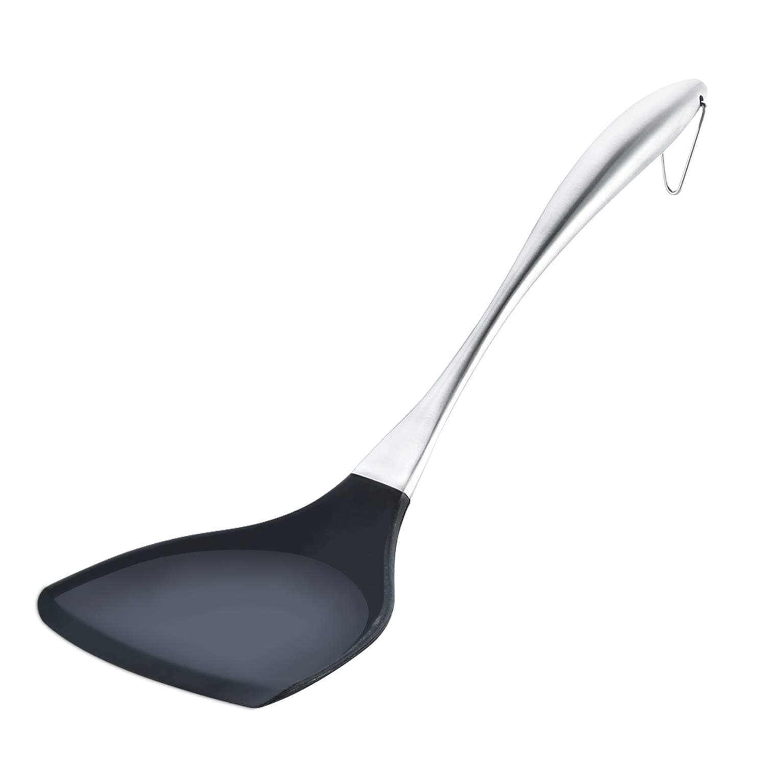 we3 Silicone Non Stick Spatula Turner with Stainless Steel Metal Handle,Heat Resistant Silicone Utensils Turner for Kitchen Cooking.