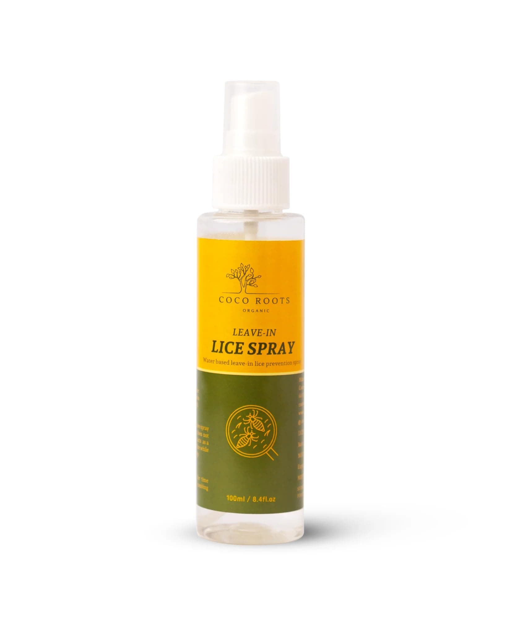 Coco Roots Organic Leave-In Lice Prevention Spray — 100ml | Water-Based, Chemical-Free Head Lice Repellent for Kids & Adults | Natural Essential Oil Formula | Safe Daily Use