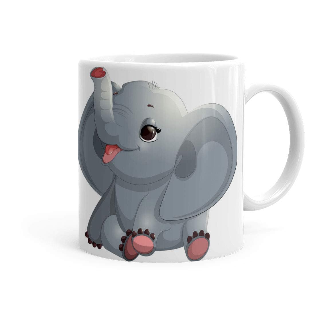 Khakee Elephant Theme Printed Ceramic Coffee Mug (325 Ml)- Gift for Birthday,Aniversry,Love(jan-15667P)