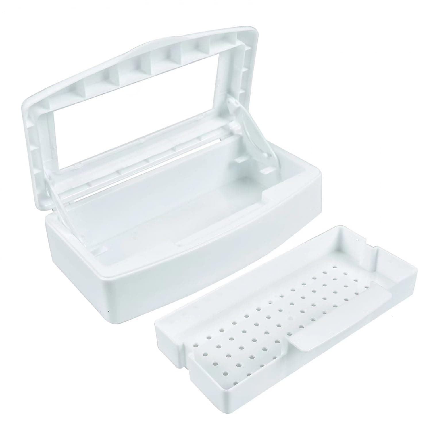 YoleShy Professional Plastic Sterilizing Tray, Clean Sterilizer Box Storage Organizer for Nail, Tweezers, Hair Salon, Spa & Cutter Manicure Equipment - Nail Art Tool