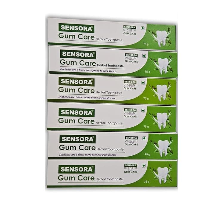 SENSORA Gum Care Toothpaste For Complete Oral Care | Prevents From Dry Mouth, Gum Diseases| India's First Toothpaste With Carrymax Technology| Made In India| Mint Flavour (Pack of 6)