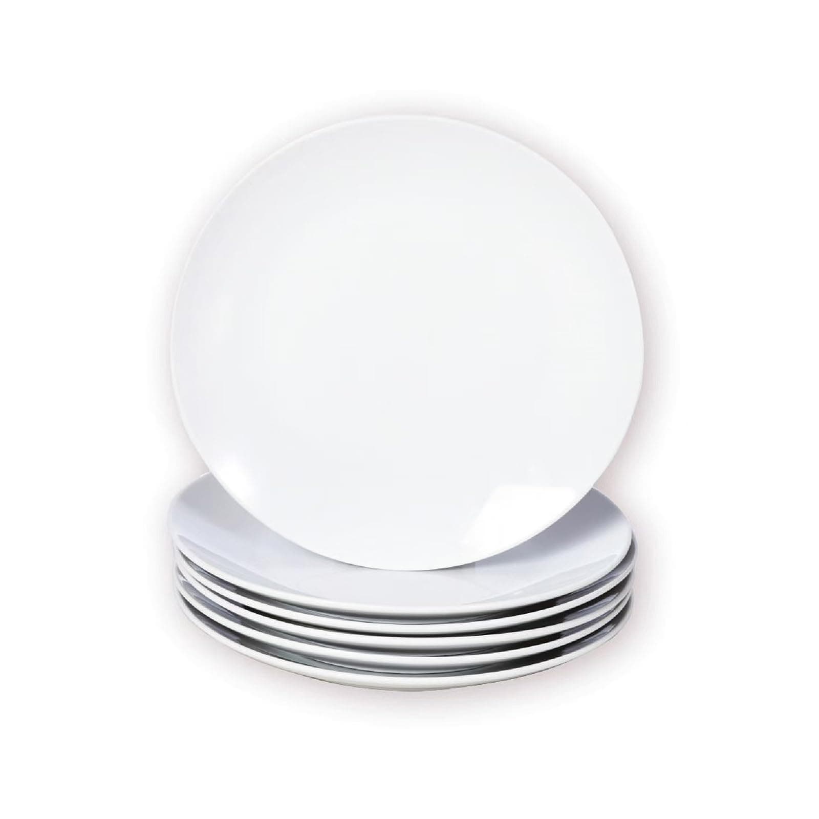 Durable Porcelain 6-Piece Dessert Plate Set, Elegant White Serving Plates (6-inch dessert plates)