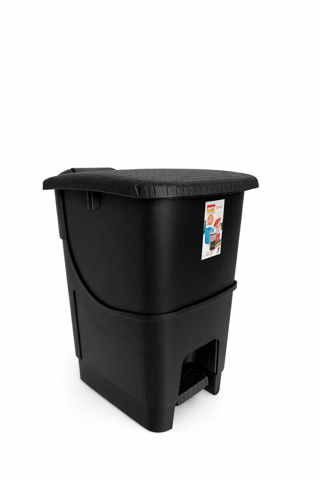 Aristo Plastic Biomedical Waste Plastic dustbin with Step-On Pedal (Black, 25 LTR)