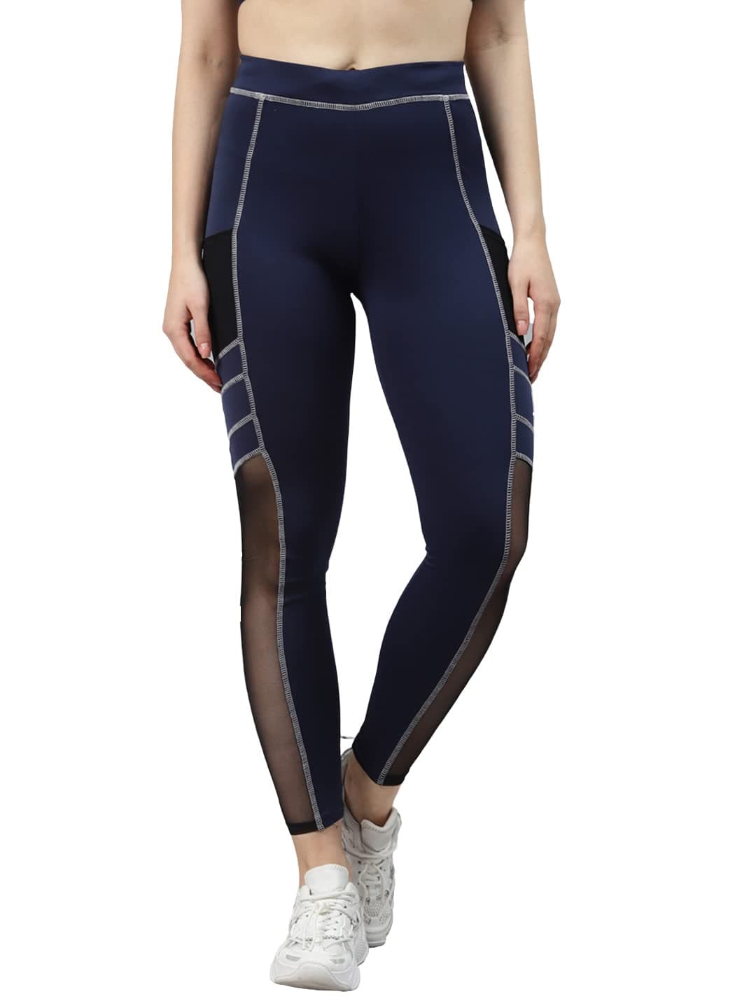 Blinkin Women's Gym Wear Tights | Track Pants With Mesh Insert & Side Pockets : Ideal For Active Wear, Yoga & Workout - The Ultimate Gym Pants For Women & Girls (6063)