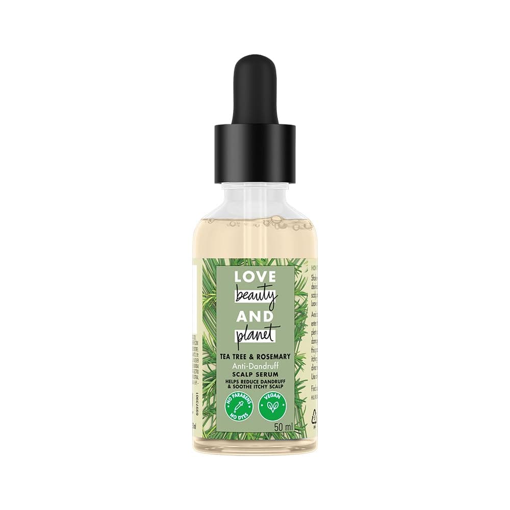 Love Beauty & Planet Anti-Dandruff Scalp Serum With Tea Tree & Rosemary Extracts 50ml | No parabens, No dyes