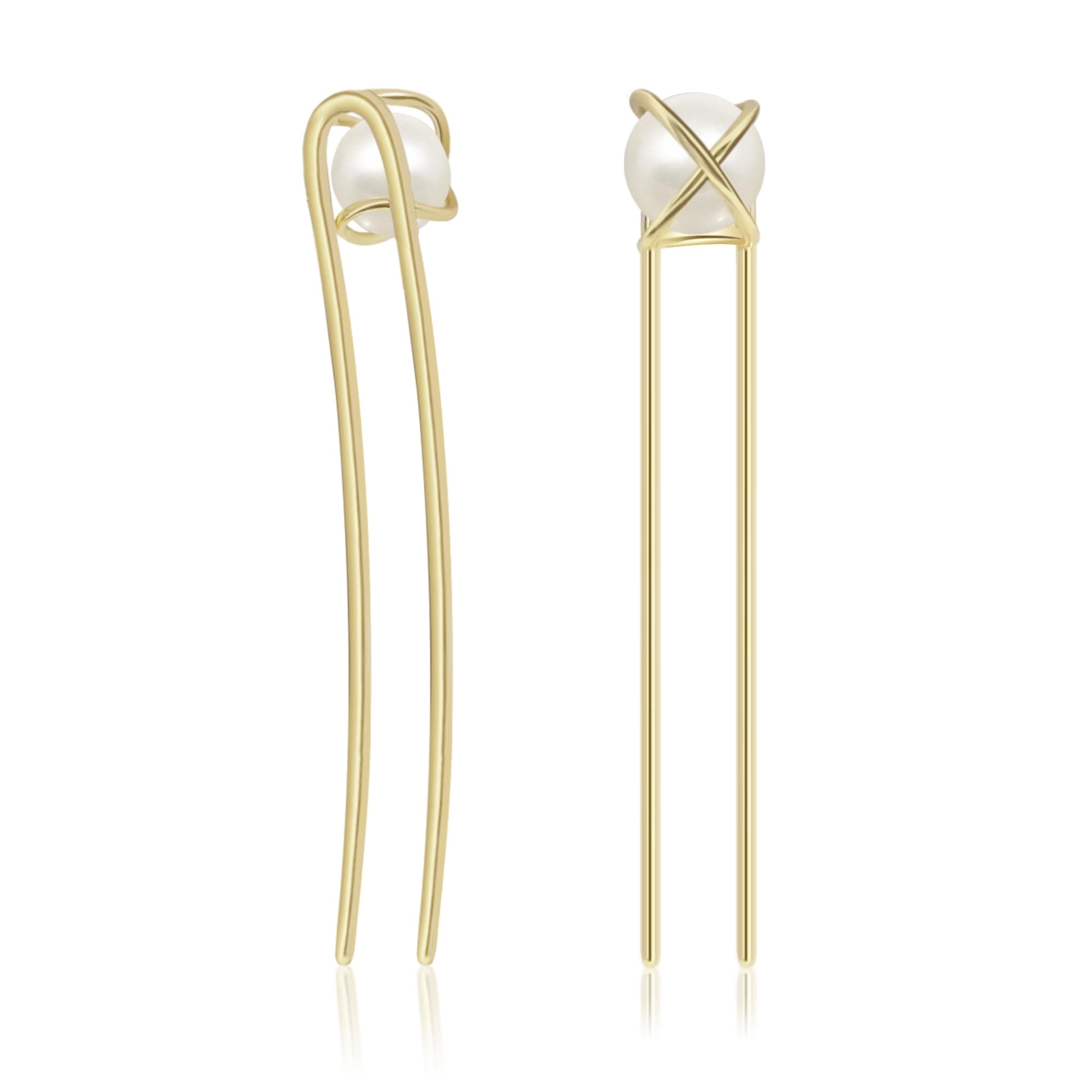 Sanas Hair Accessories For Women Wedding (1Pc) Pearl U Pins For Stylish Braid Hair Accessories For Women (1Pc) (Golden)
