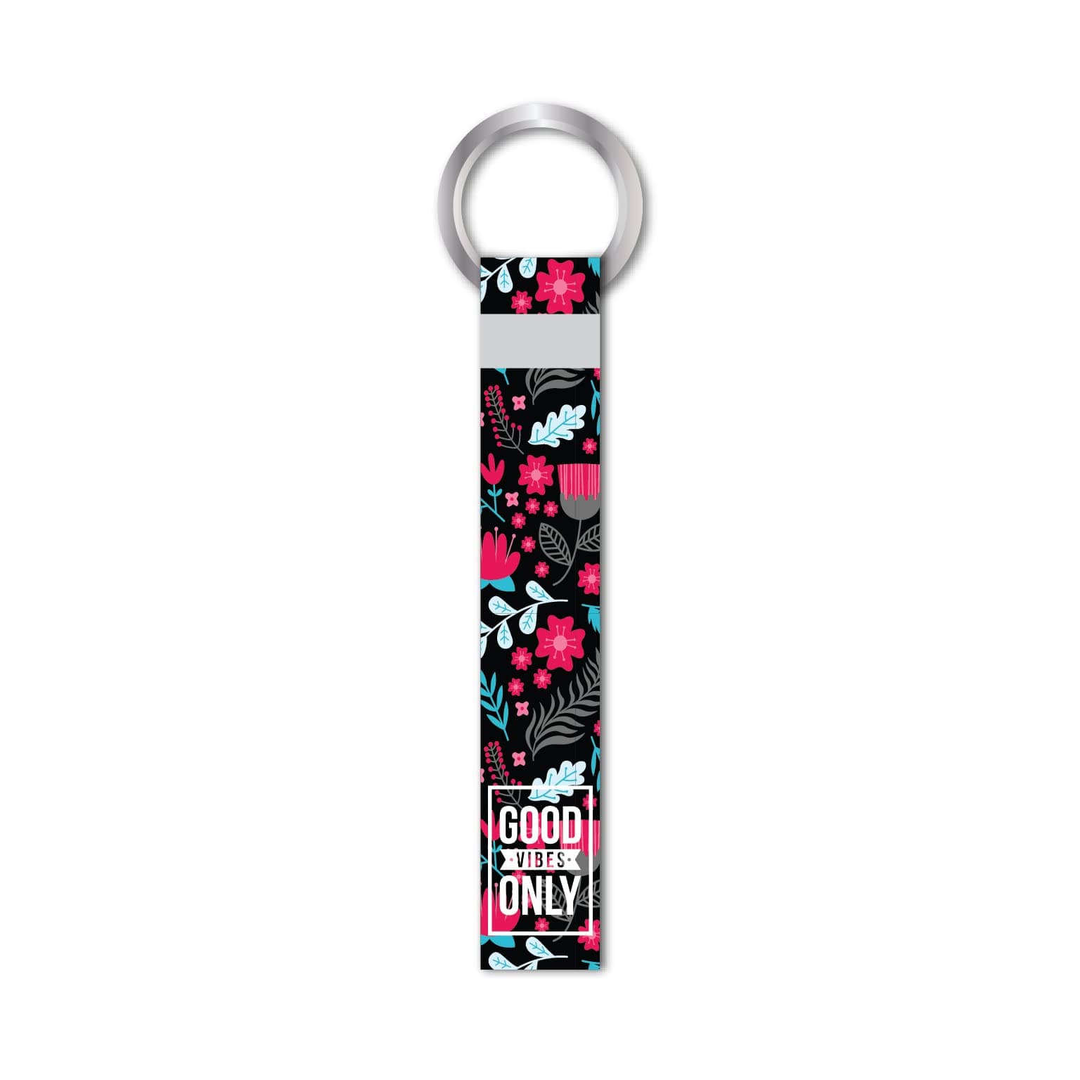 SIGNOOGLE fabric 1 Pcs Good Vibes Only Lanyard Keychain Tag Holder For All Bikes Cars Rider Boys Girls Keychains Tag Holder (6 X 1 Inch) (Multicolored 7)