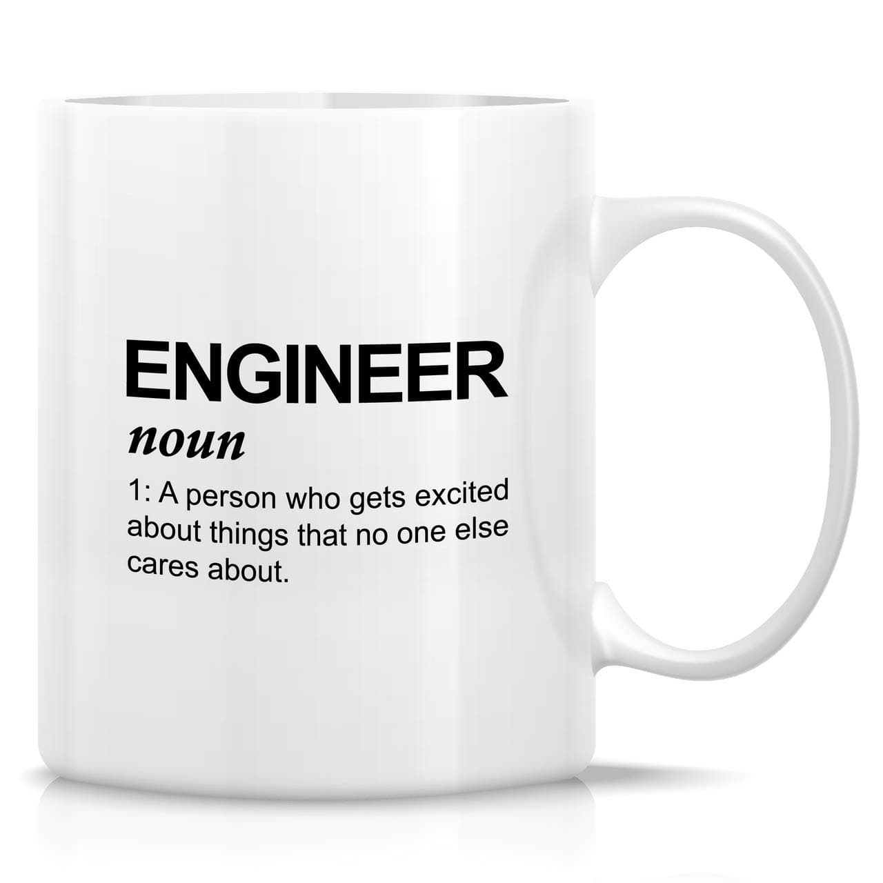 Retreez Funny Mug - Definition of Engineer Gets Excited 11 Oz Ceramic Coffee Mugs - Funny, Sarcasm, Sarcastic, Motivational, Inspirational birthday gifts for friends, coworkers, staff, him father bro