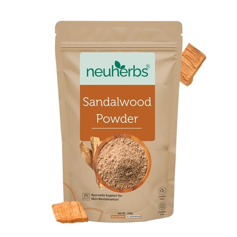 Neuherbs Sandalwood Powder 100g | Chandan Face Pack for Glowing Skin, Skin Brightening & Natural Beauty Care | Ayurvedic Face Mask | 100% Pure & Natural