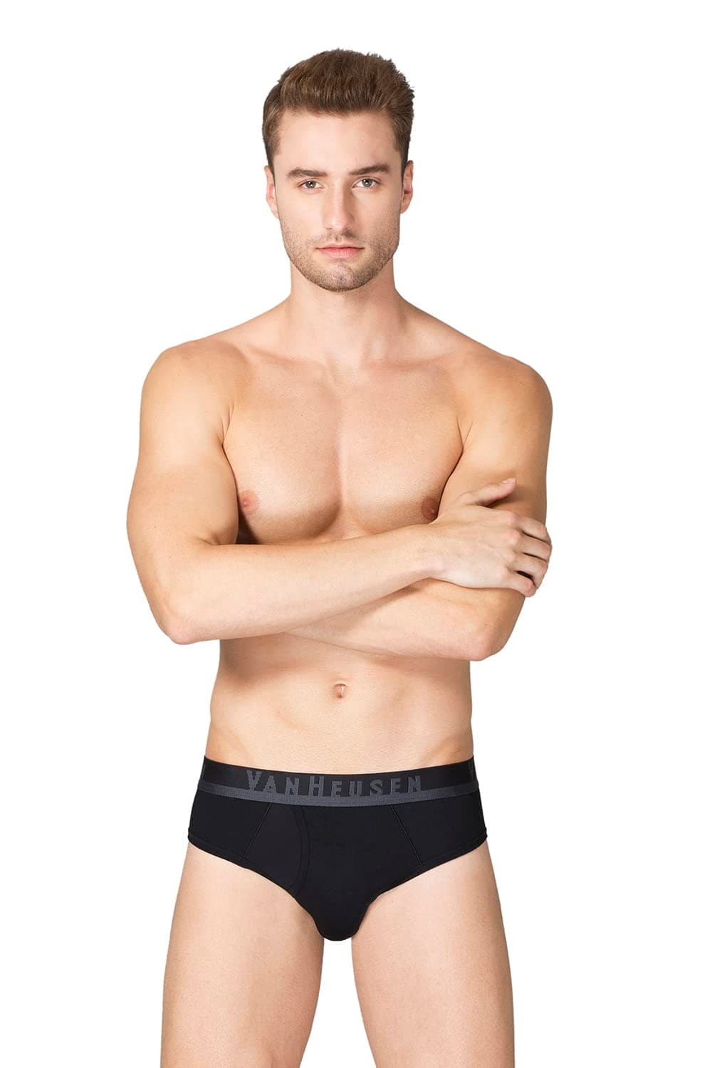 Van Heusen Men's Cotton Microfibre Classic Regular Solid Briefs